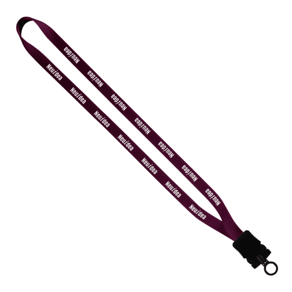 1/2" Smooth Nylon Lanyard with Snap-Buckle Release & O-Ring