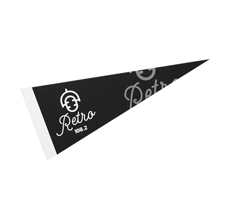 12" x 30" Full Color Felt Pennant Flag Banner with Strip