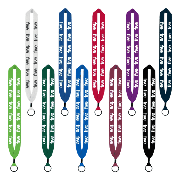 1" Cotton Lanyard with Metal Crimp & Metal Split-Ring