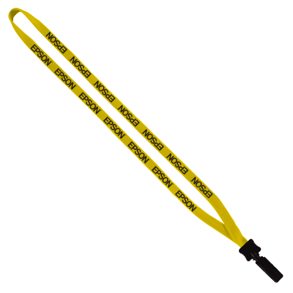 1/2" Cotton Lanyard with Plastic Clamshell & Bulldog Clip