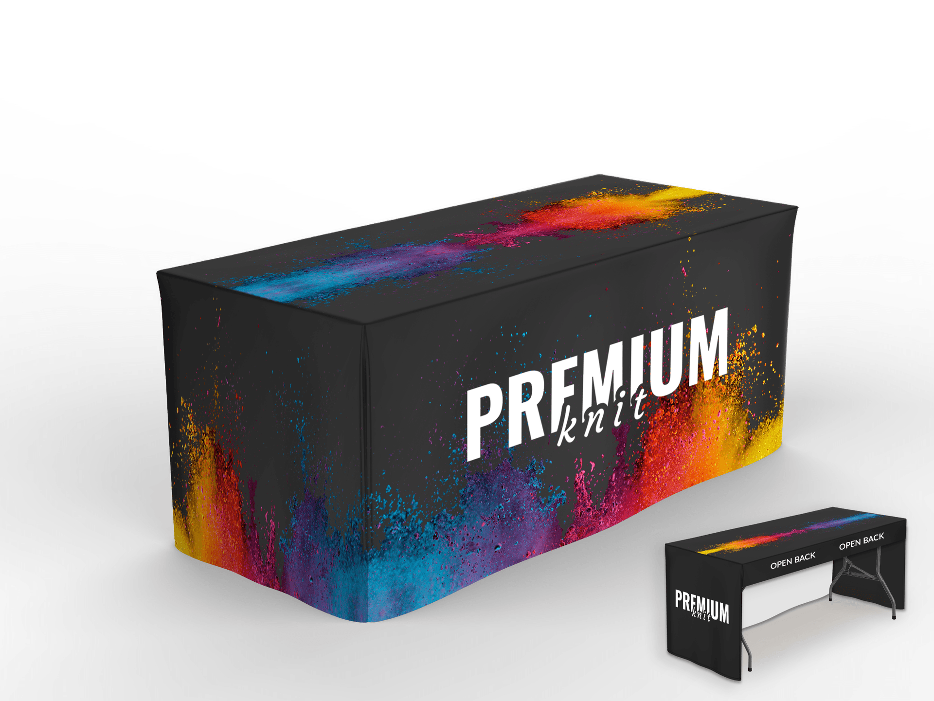 4' Premium Fitted Table Cover (3-Sided, Closed Corners)