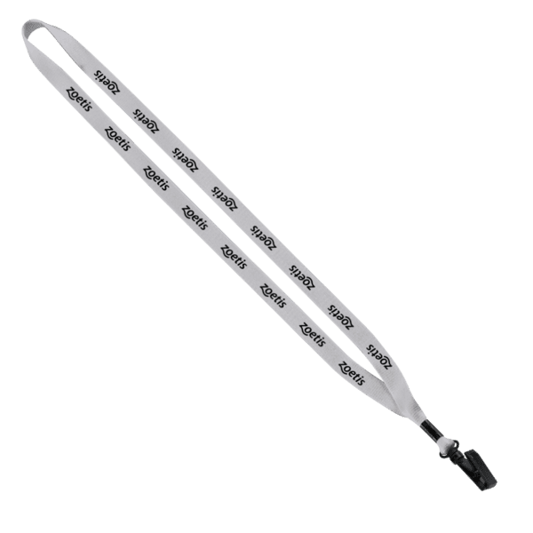 1/2" Polyester Lanyard with Plastic Bulldog Clip