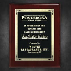 Aberdeen Rosewood Plaque with Lasered Plate