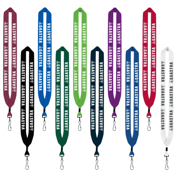 1" Cotton Lanyard with Metal Crimp & Metal Swivel Snap Hook