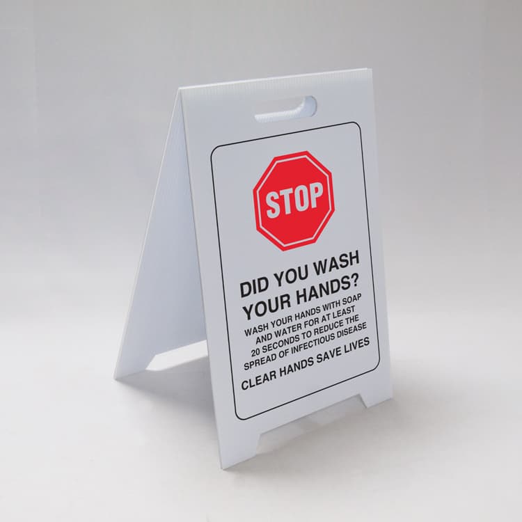 'Wash Your Hands' A-Frame Sign - 12"w x 18"h