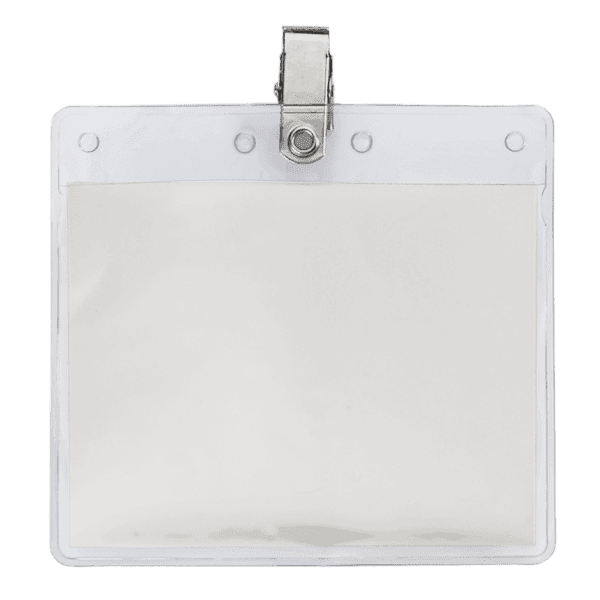 4" x 3" Blank Horizontal Vinyl Pouch with Bulldog Clip