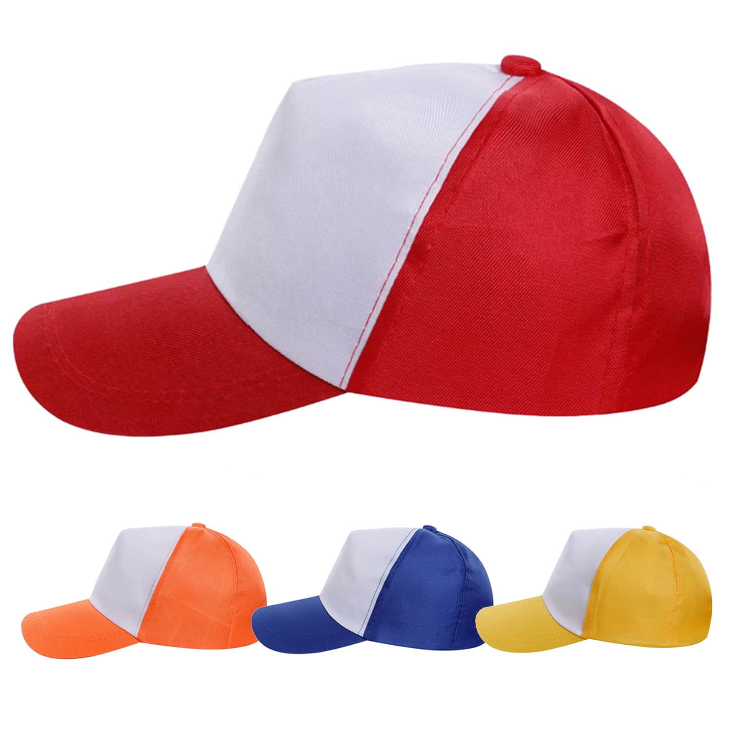5 Panel Adjustable Two-Tone Cotton Baseball Cap