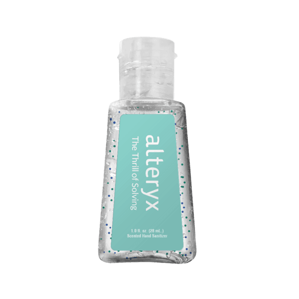 1 oz Single Color Moisture Bead Sanitizer in Trapezoid Bottle