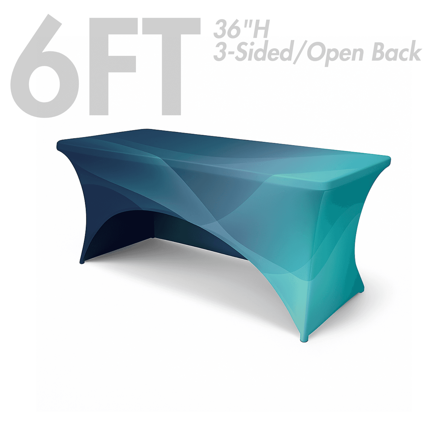6' Spandex Stretch Table Cover - 36"H - Open Back