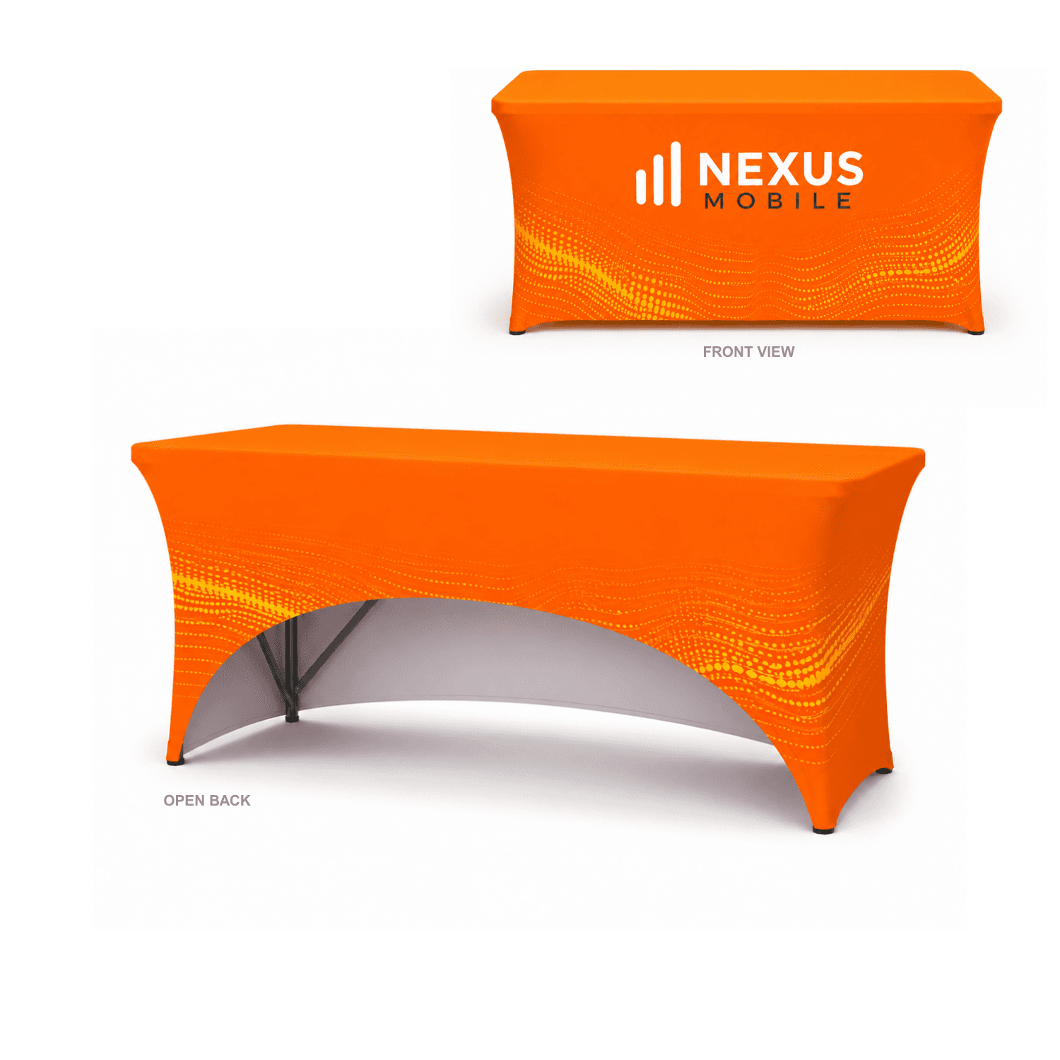 4' Stretch Table Cover, Open Back