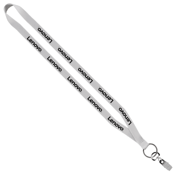 1/2" Polyester Lanyard with Sewn Metal Bulldog Clip