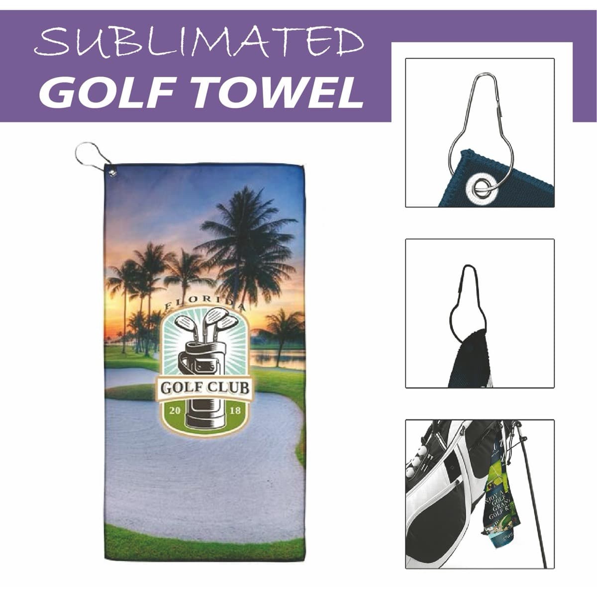 20" Full Color Golf Towel