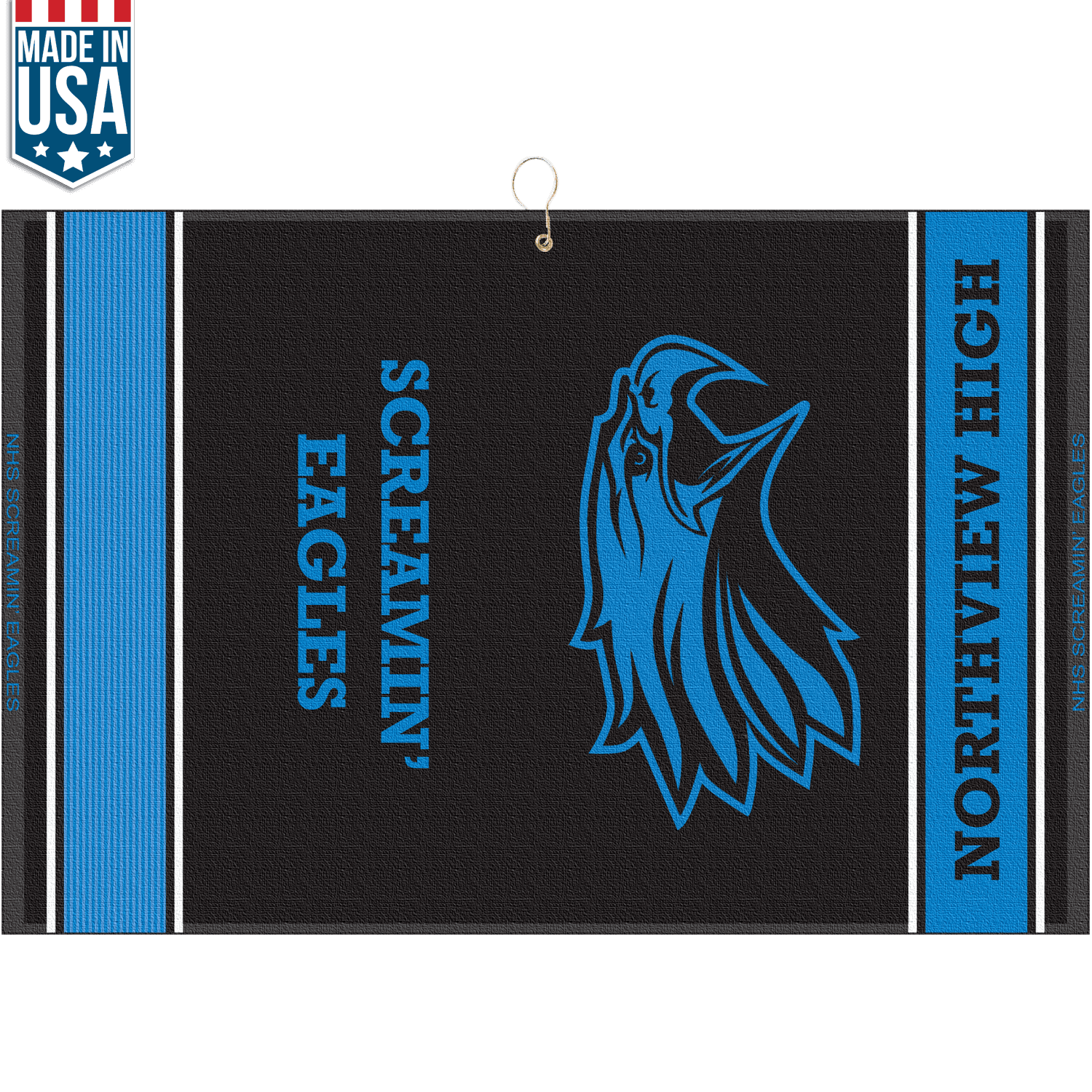 16" X 24" Designer Woven Golf Towel with 2 Scrubbers