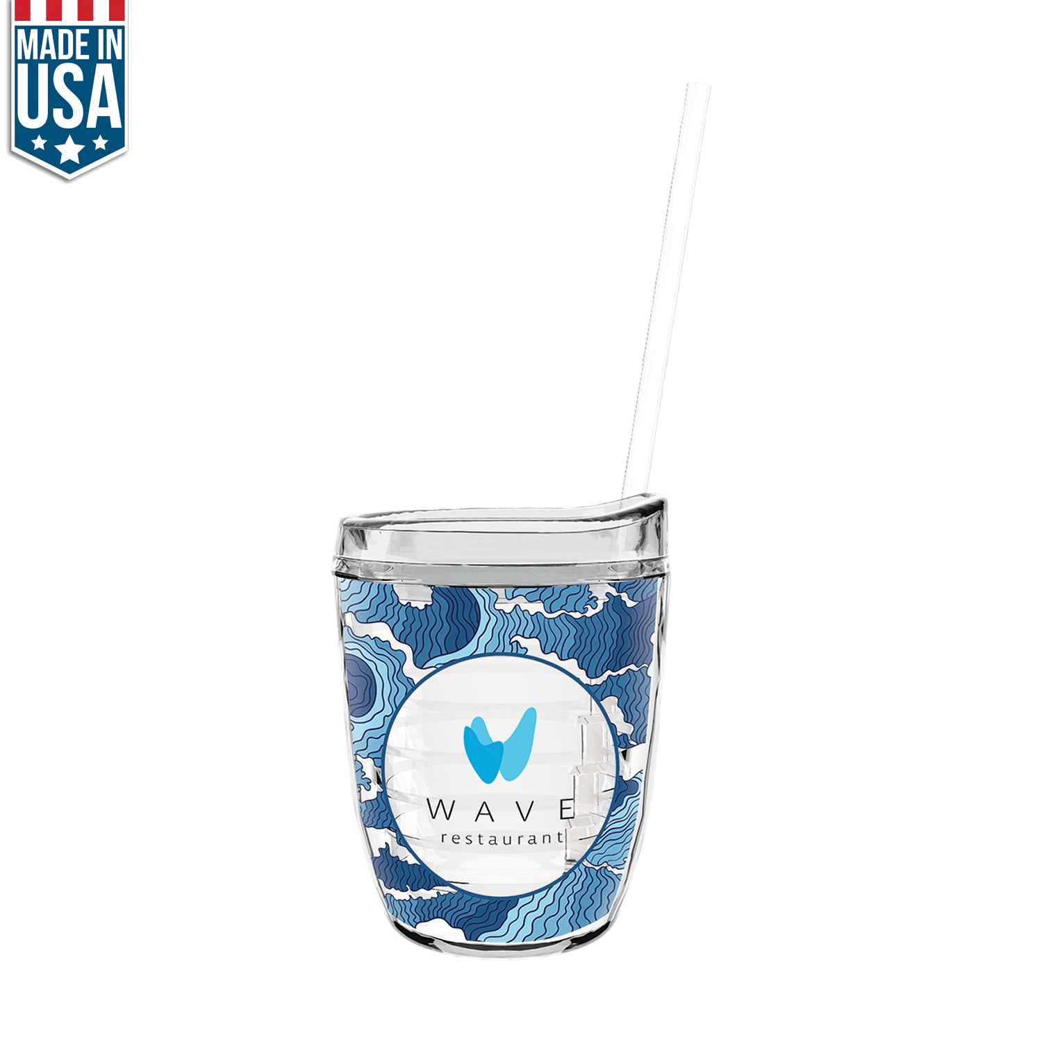 12 Oz Made In The U.S.A Tumbler with Lid & Straw