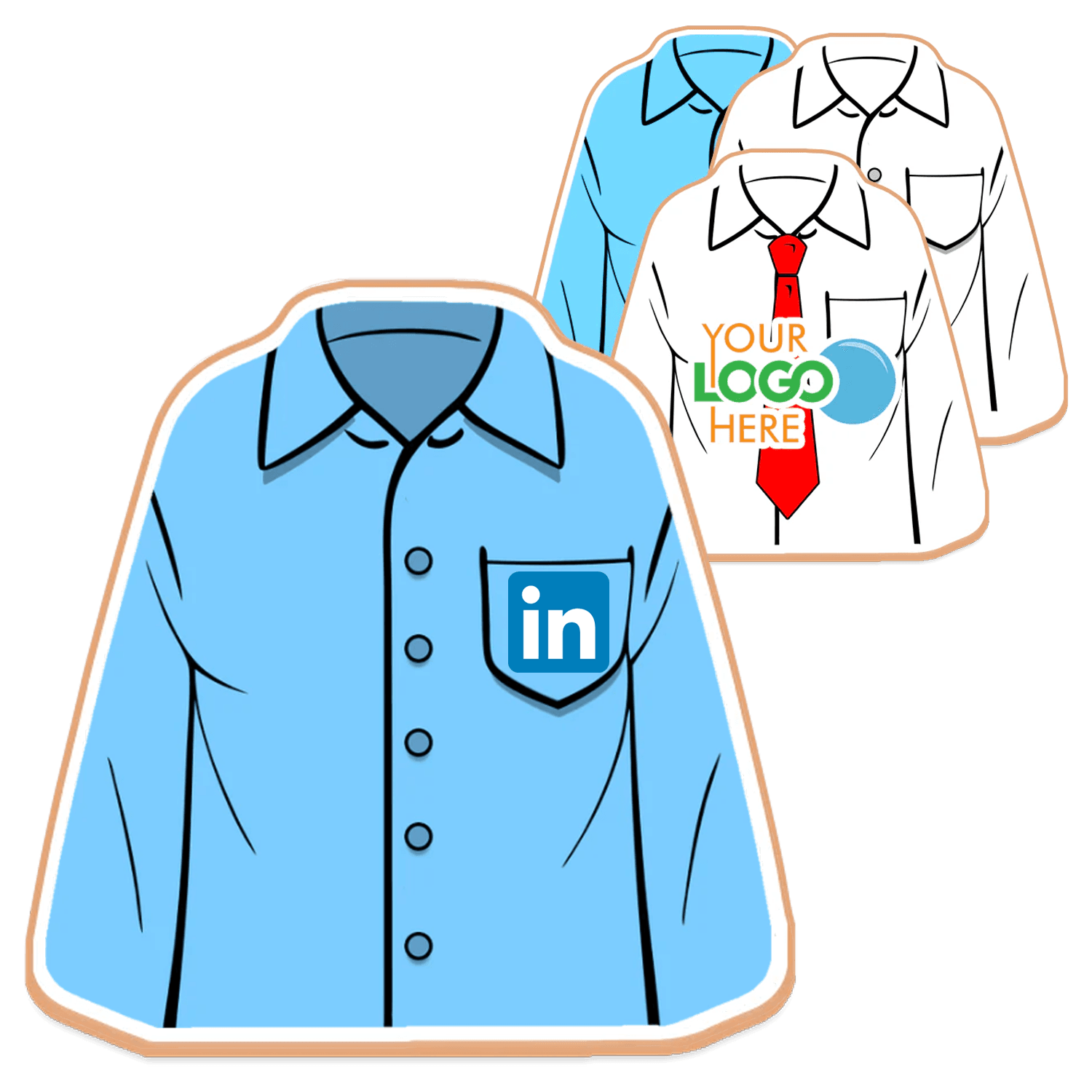 4" Long Sleeve Shirt Shaped Logo Sugar Cookie