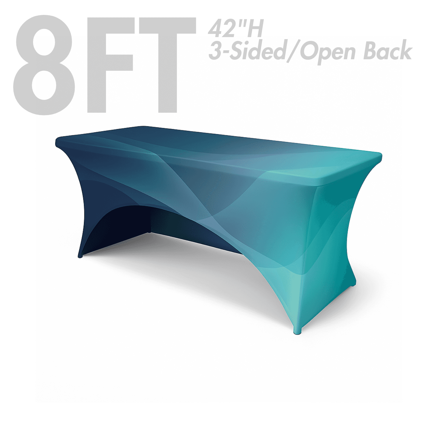 8' Spandex Stretch Table Cover - 42"H - Open Back