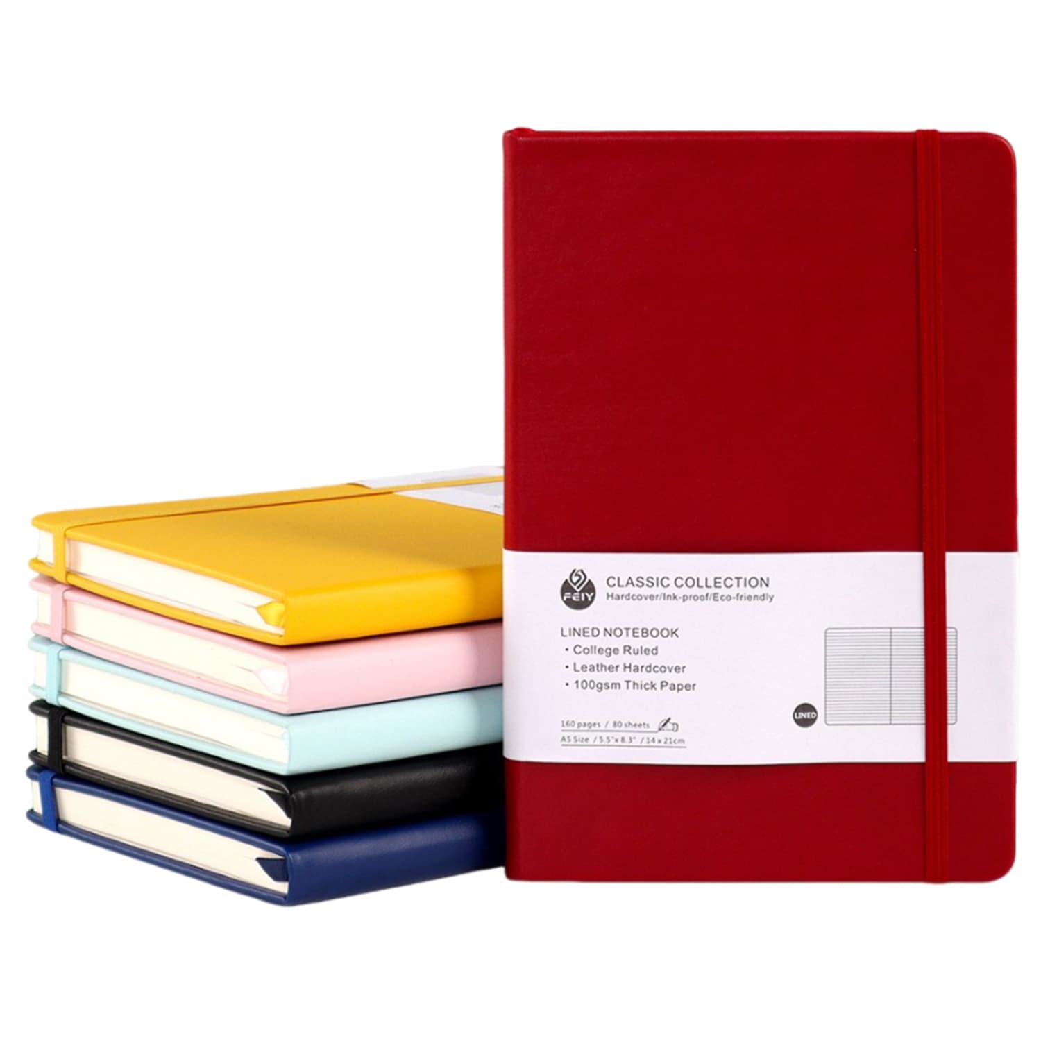 A5 Size PU Leather Lined Notebook