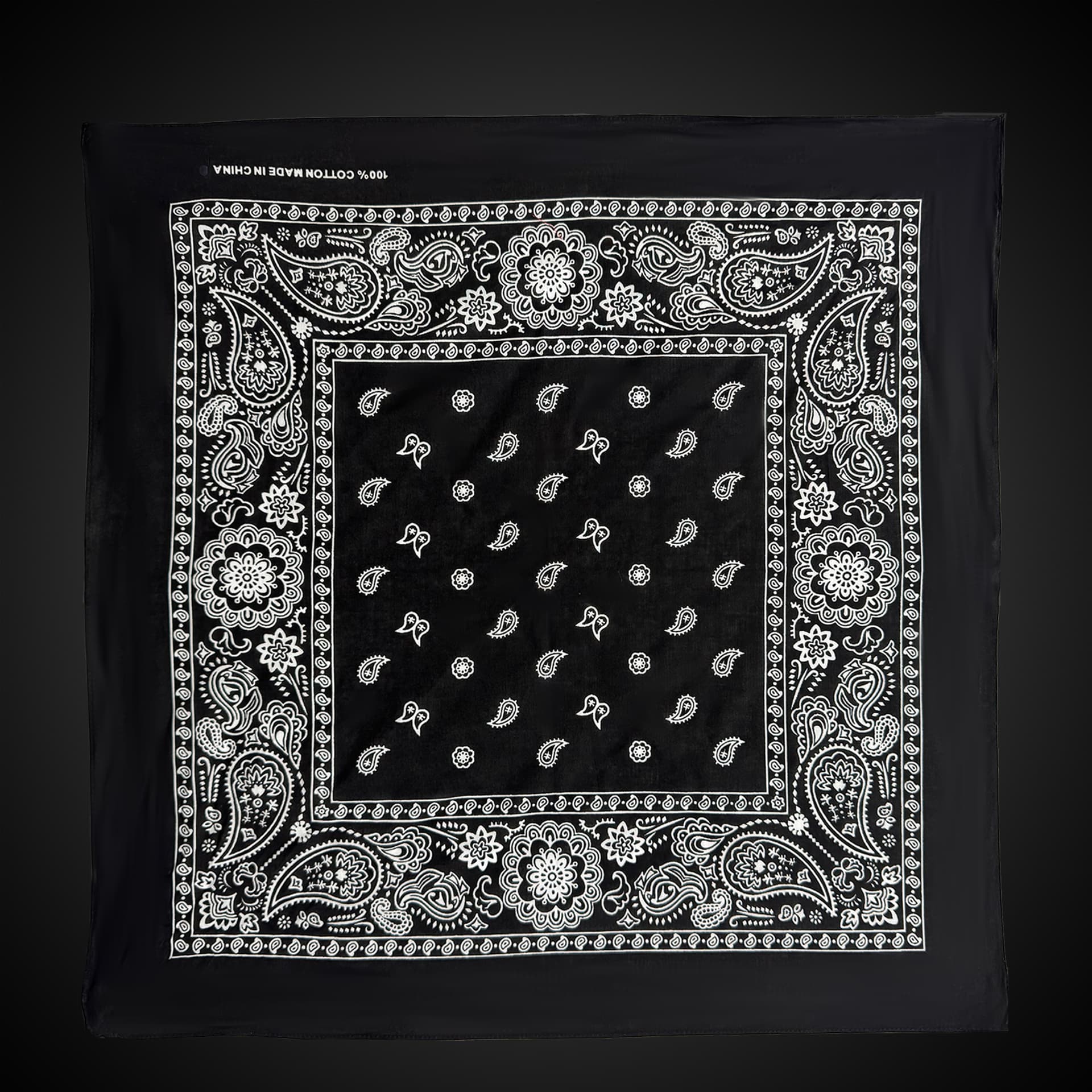 Black Cotton Bandana 22" x 22"