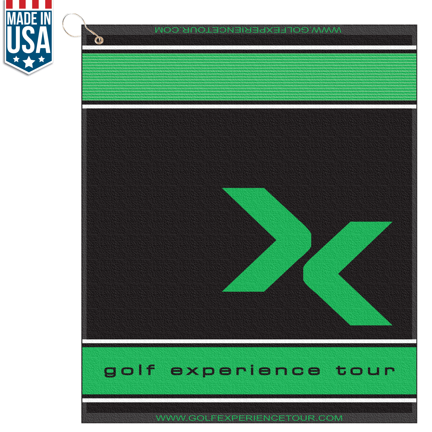 16" X 19" Designer Woven Golf Towel with Scrubbers