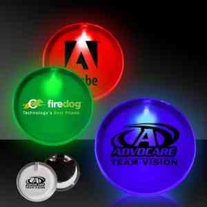 2" Lighted Glow LED Button Pin Badge