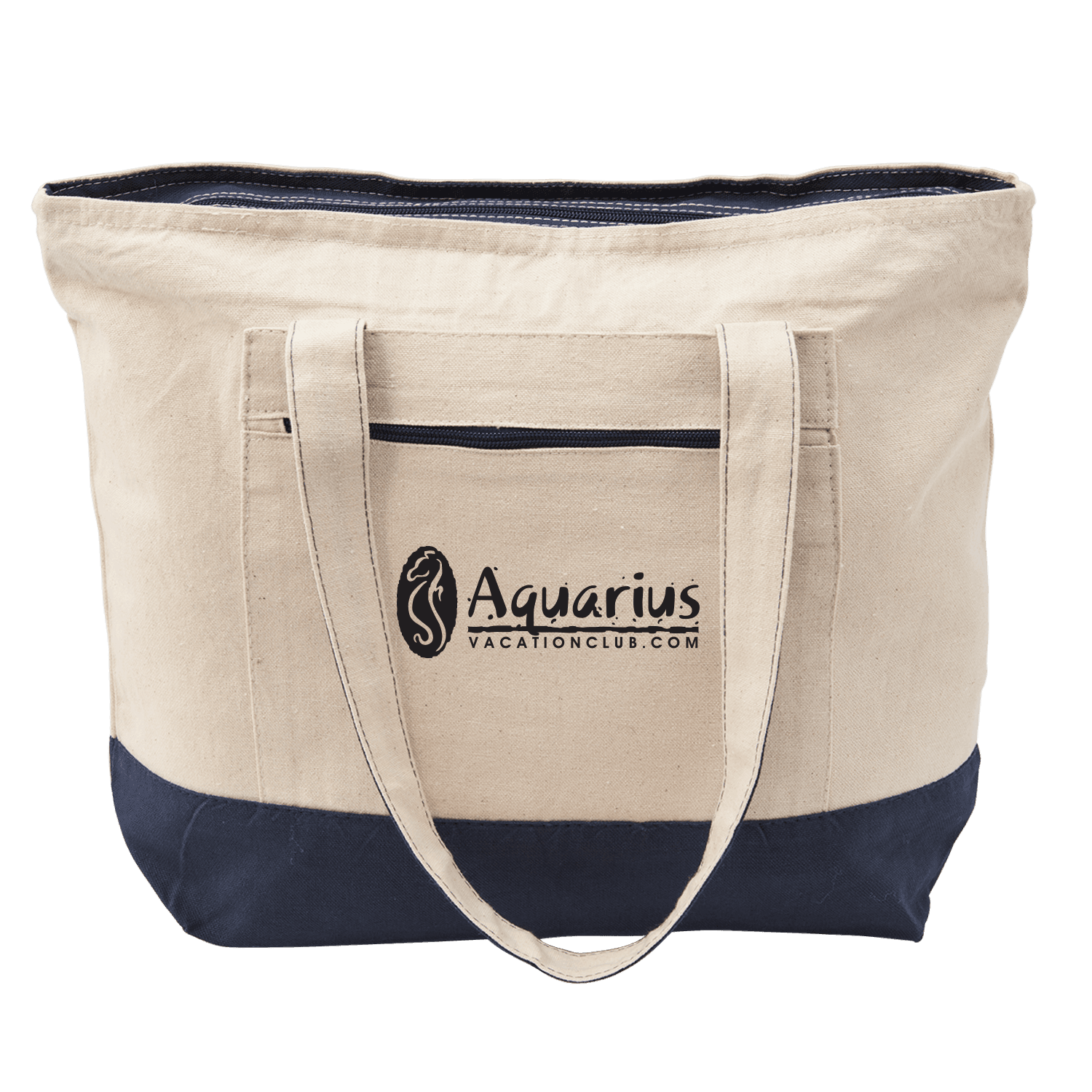 12 Oz. Cotton Canvas Zippered Tote Bag