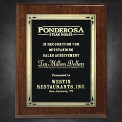 Aberdeen Walnut Plaque with Lasered Plate