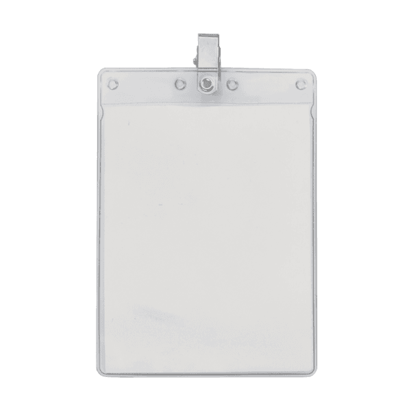 4" x 6" Blank Large Vertical Vinyl Pouch with Bulldog Clip