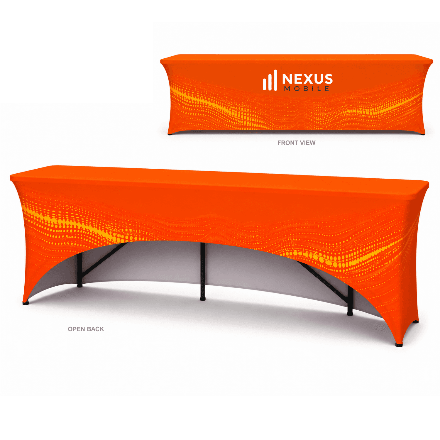 8' Stretch Table Cover, Open Back