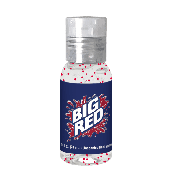 1 oz Single Color Moisture Bead Sanitizer in Clear Round Bottle