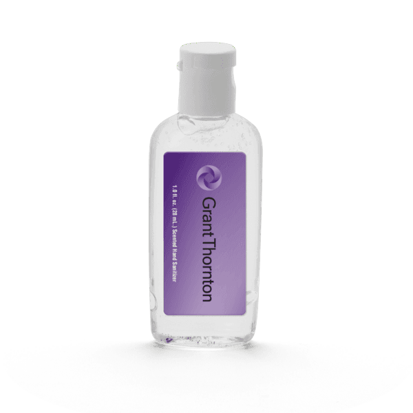 1 oz Clear Sanitizer in Oval Bottle