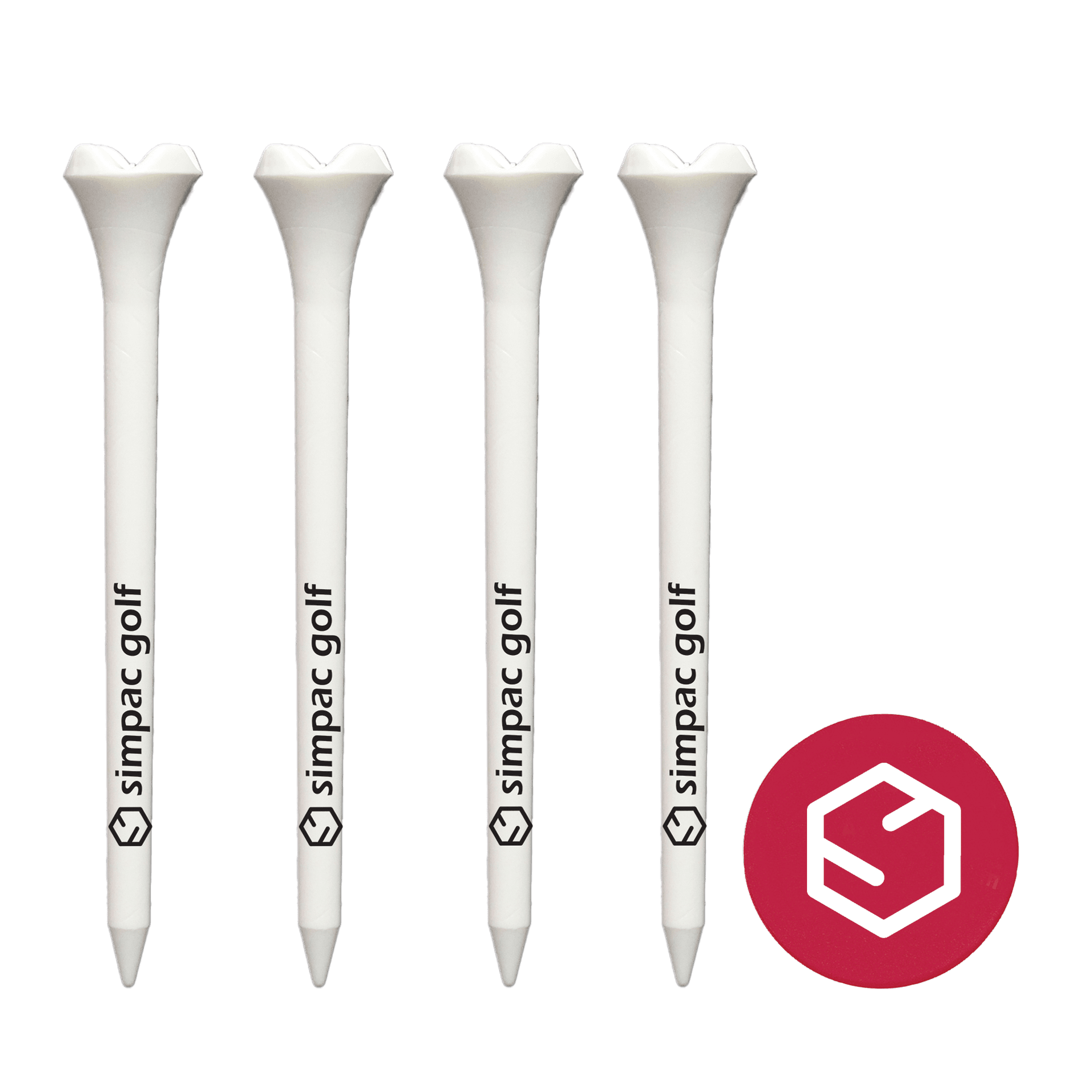 4 Plastic Golf Tees with 1 Ball Marker