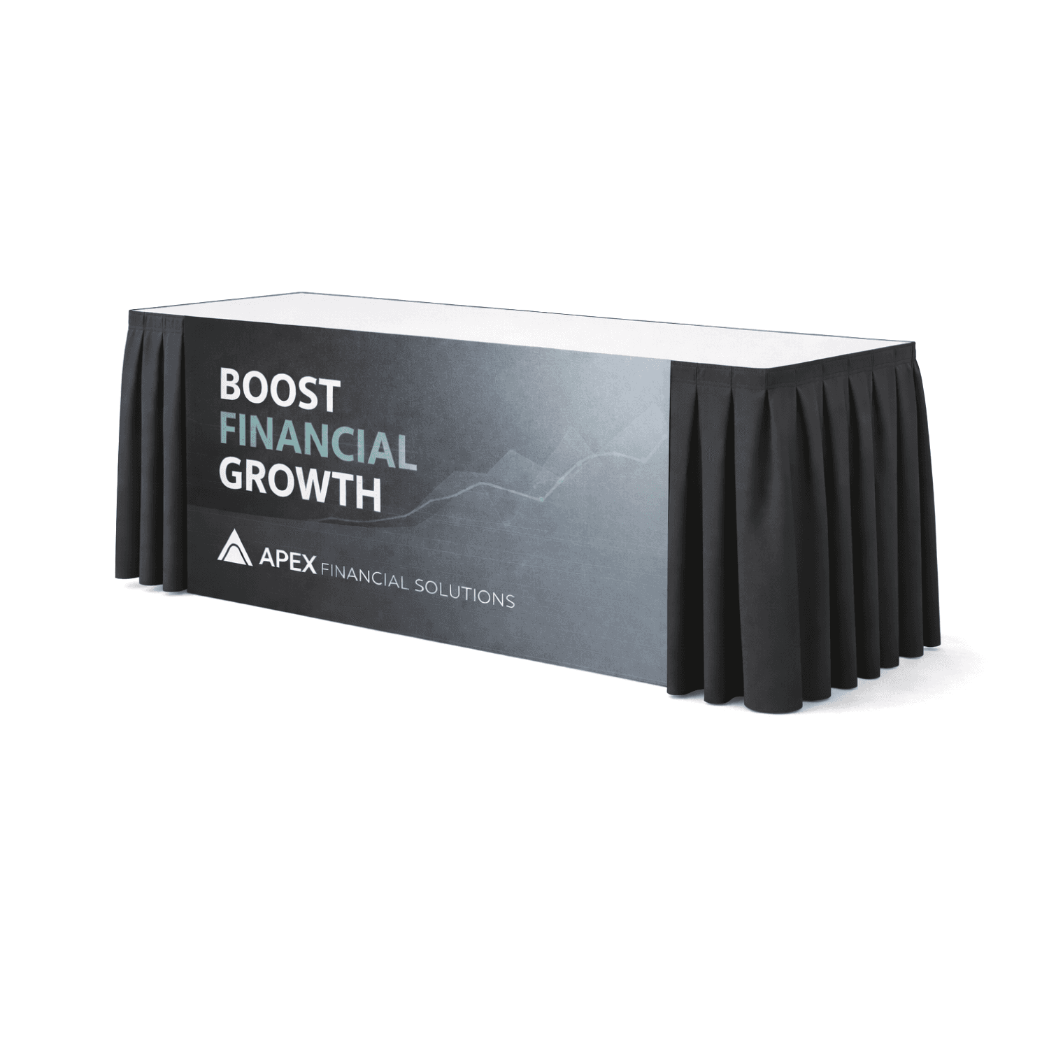 13' Box Pleat Table Skirt, Full Color Front Panel