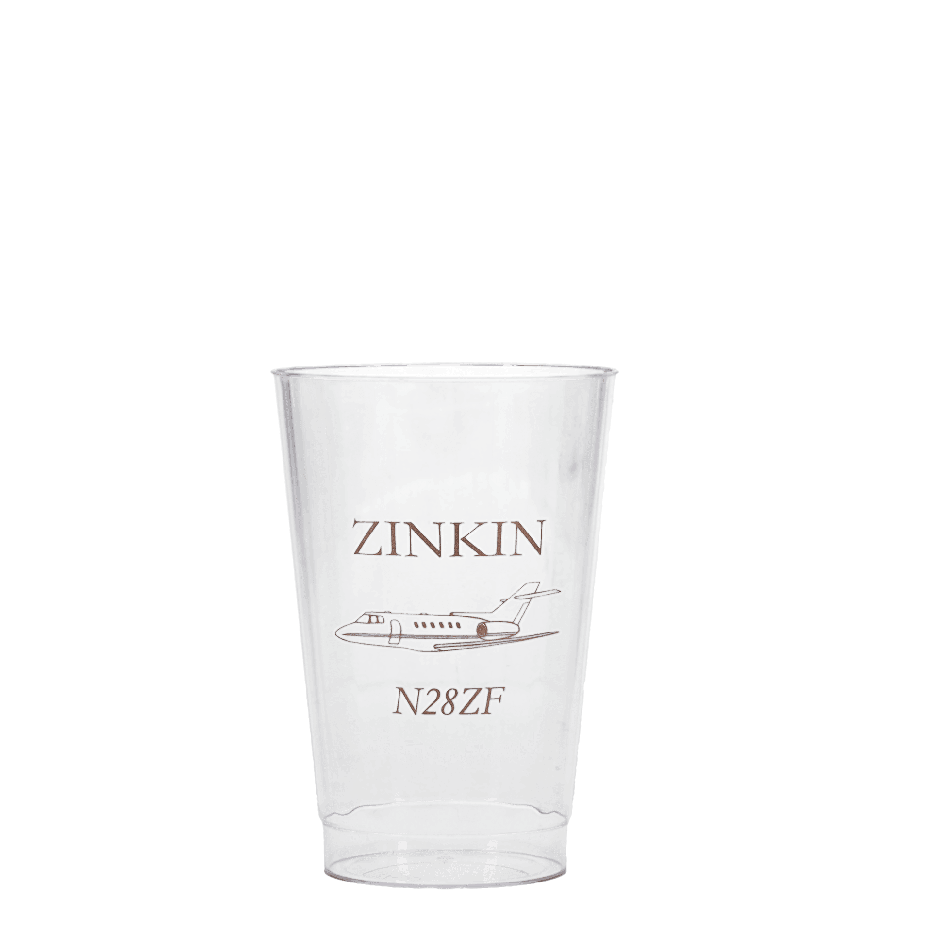 12 oz Hard Plastic Fluted Cup Clear Tradition Print