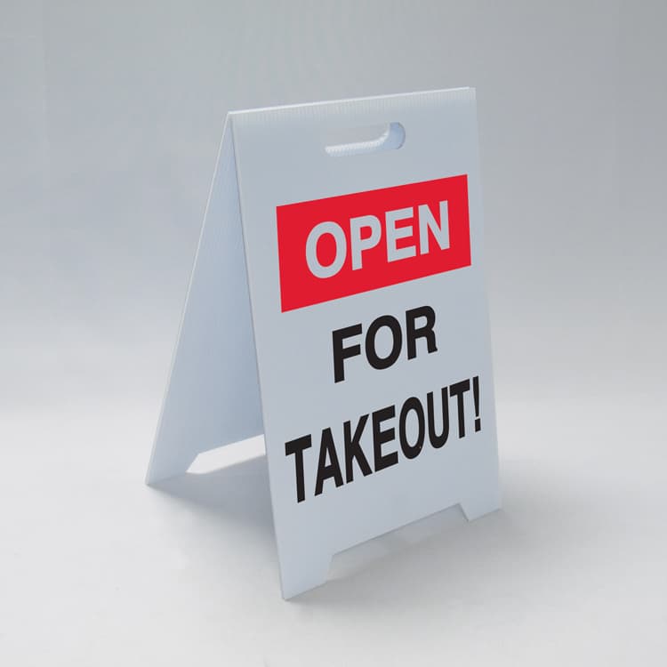 'Open For Takeout' A-Frame Sign - 12"w x 18"h