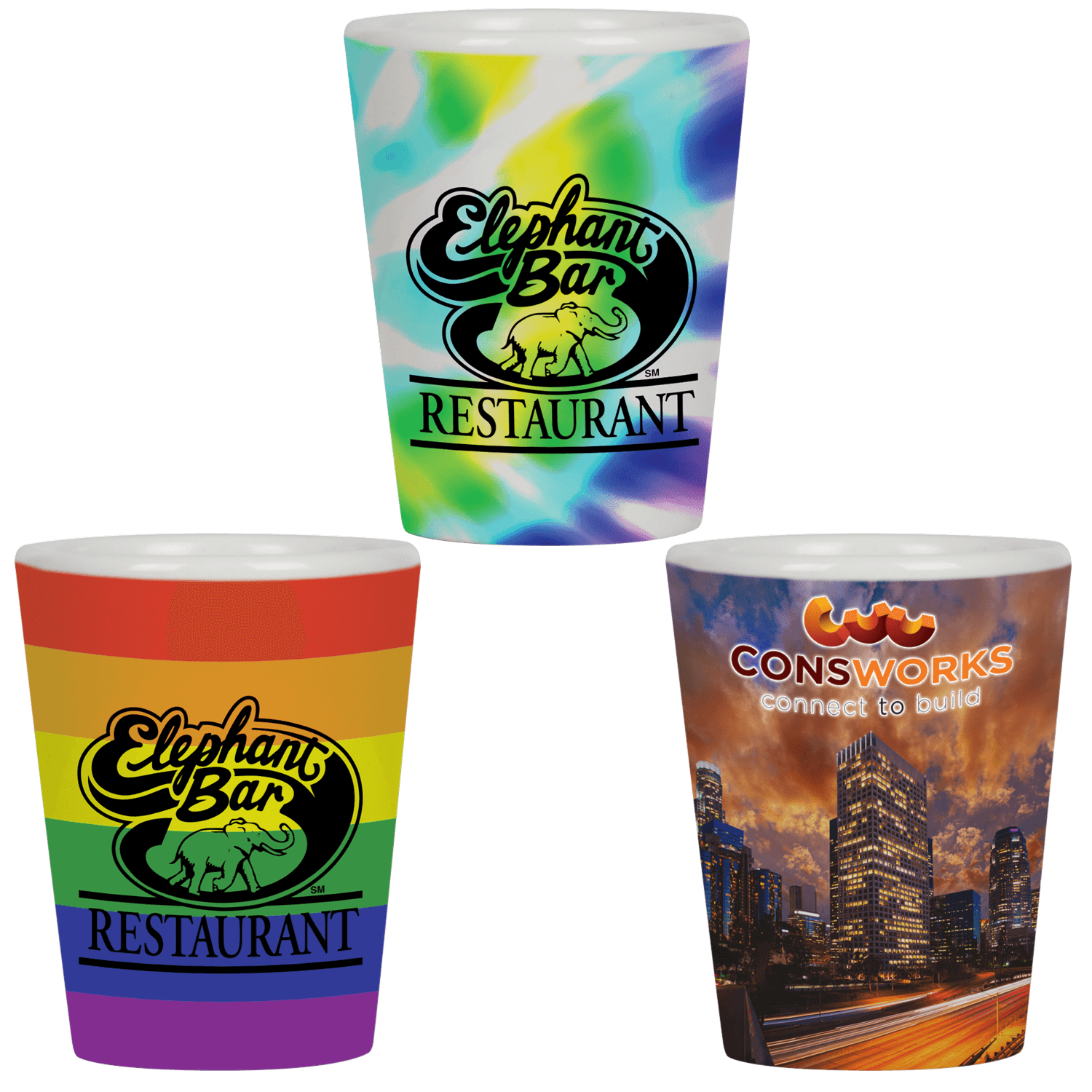 1.5 Oz Full Color Collector Cup Ceramic Shot Glass