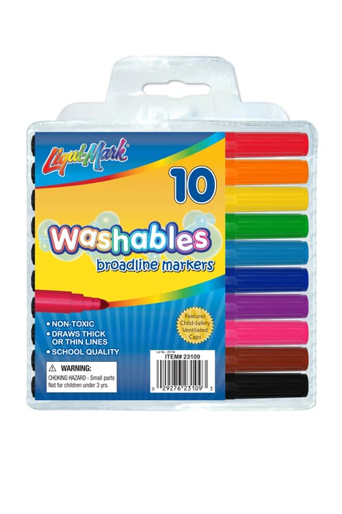 10 Pack Washable Markers - Pouch Set - Assorted Colors