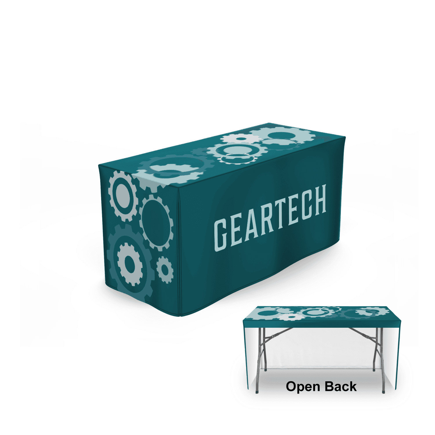 4' Fitted Table Cover (3-Sided, Closed Corners)