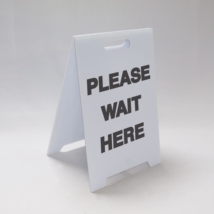 'Please Wait Here' A-Frame Sign - 12"w x 18"h