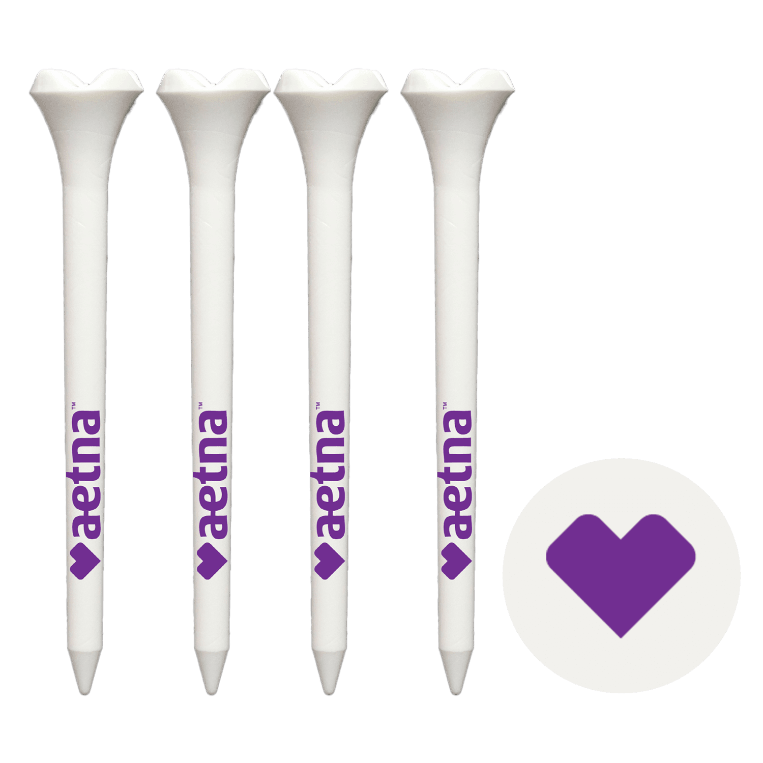 4 - 2-3/4" Reusable Plastic Golf Tees with 1 Ball Marker