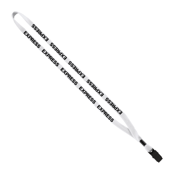 1/2" Cotton Lanyard with Metal Crimp & Bulldog Clip