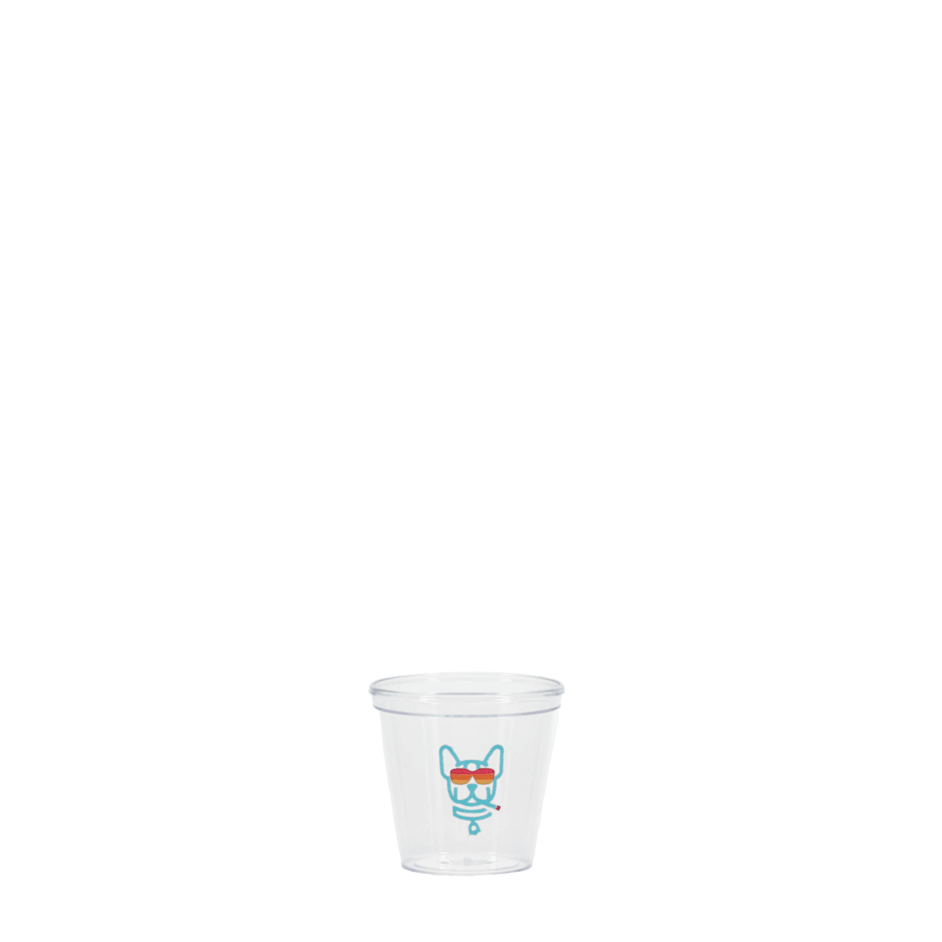 1 oz Hard Plastic Smooth Cup Clear Digital Print