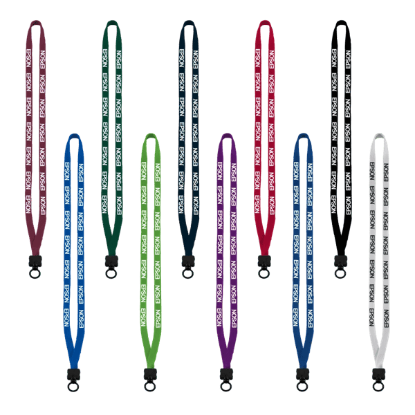 1/2" Cotton Lanyard with Plastic Clamshell & O-Ring