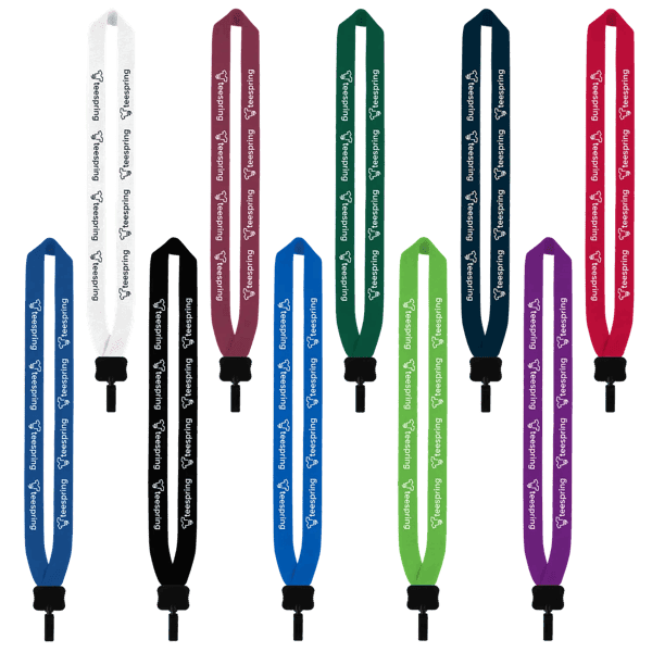 1" Cotton Lanyard with Plastic Clamshell & O-Ring