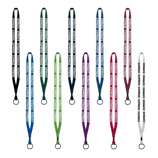 1/2" Cotton Lanyard with Metal Crimp & Split-Ring