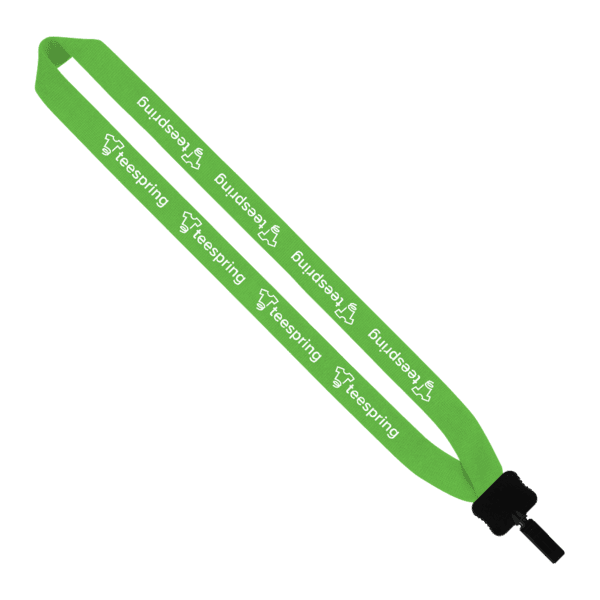 1" Cotton Lanyard with Plastic Clamshell & Bulldog Clip