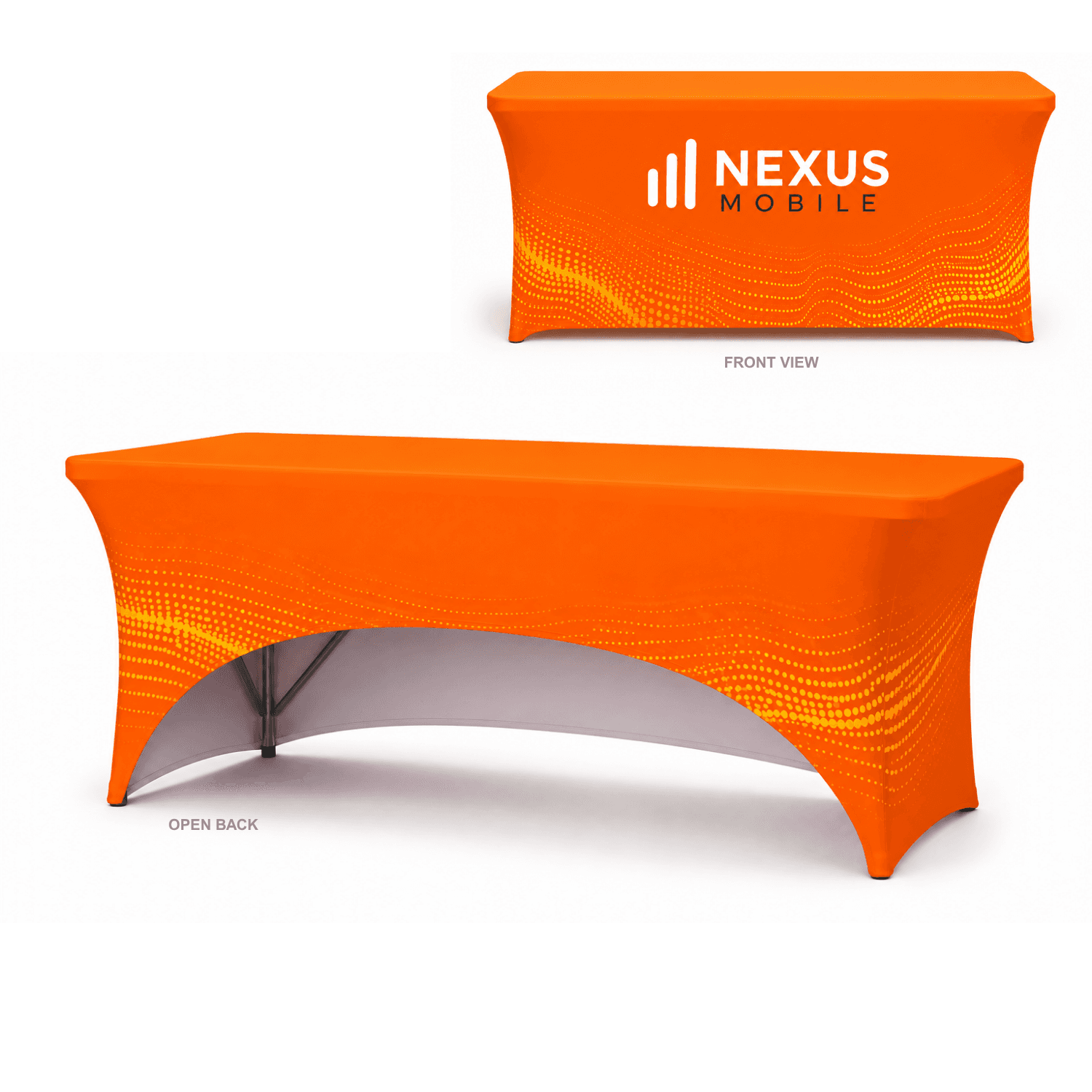6' Stretch Table Cover, Open Back