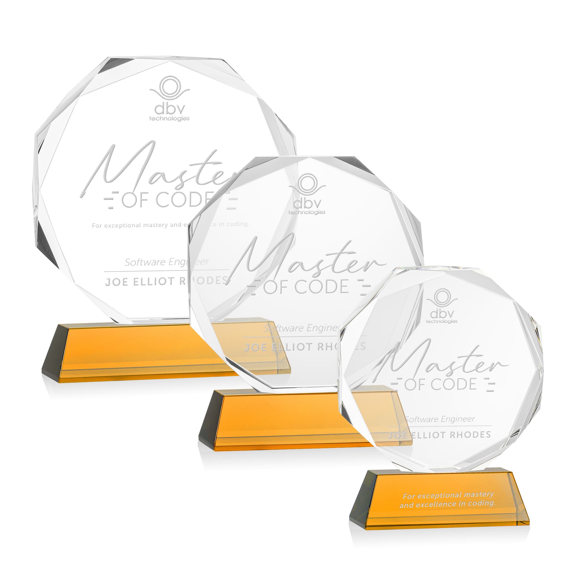 Acadian Award on Newhaven Base - Amber