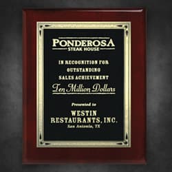 Aberdeen Rosewood Plaque with Lasered Plate