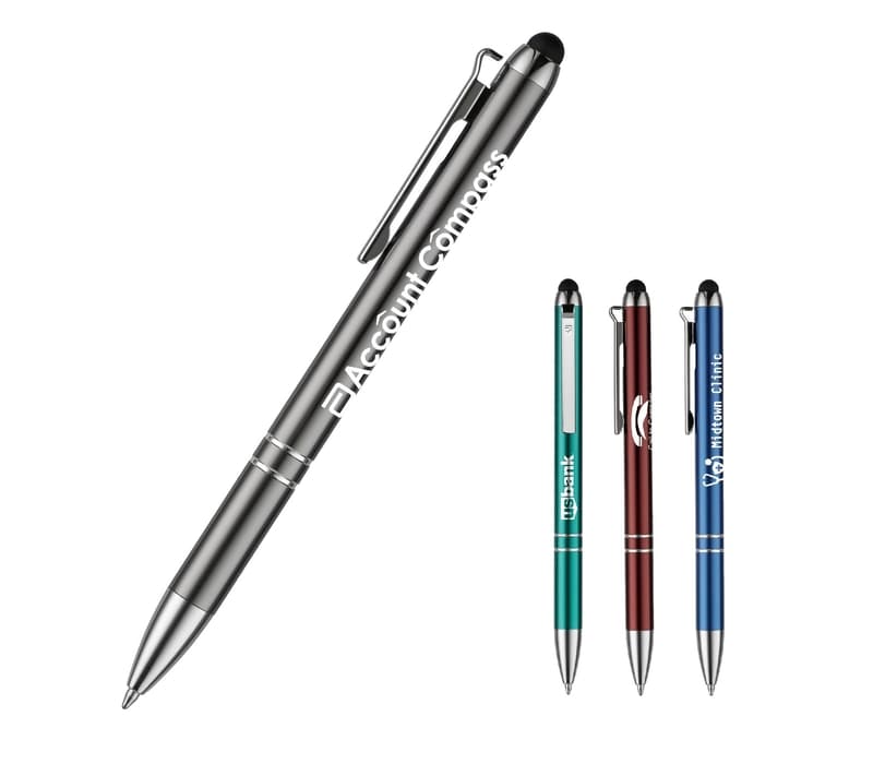 2-in-1 Retractable Stylus Metal Pen