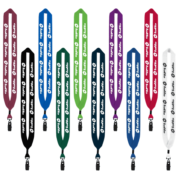 1" Cotton Lanyard with Metal Crimp & Metal Bulldog Clip